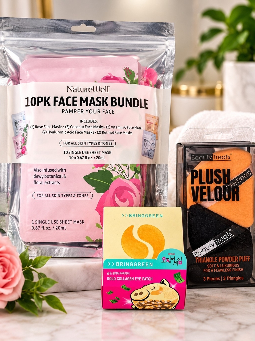 10PK Pink Face Mask Bundle – Hydrating Sheet Masks - NWT